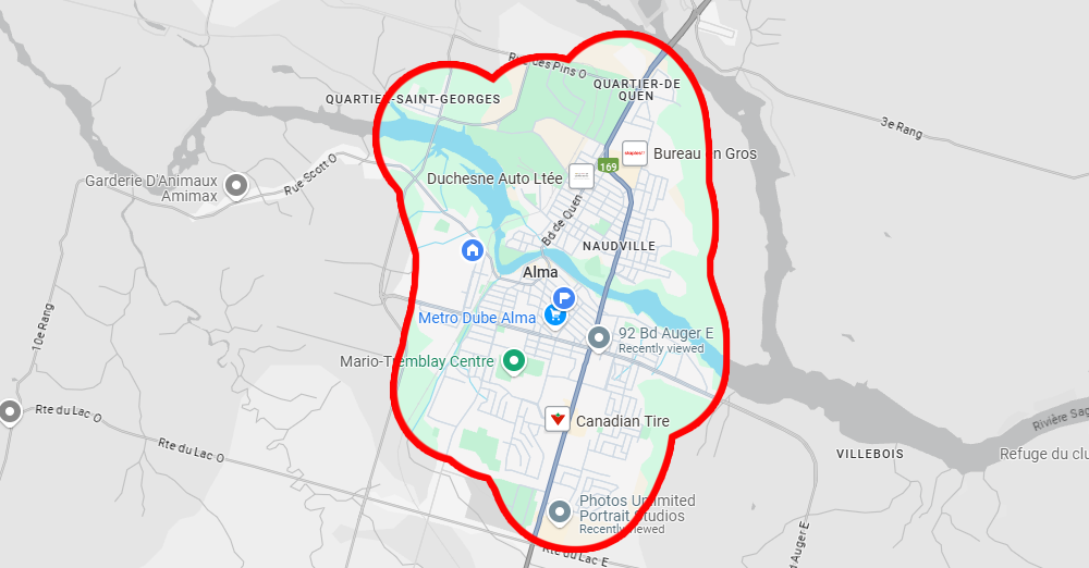 Secteur urbain d'Alma - Zone d'analyse ImmoLab
