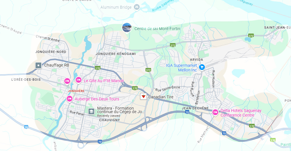 Secteur urbain de Jonquière - Zone d'analyse ImmoLab